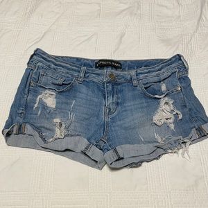 Distressed Express Jean Shorts